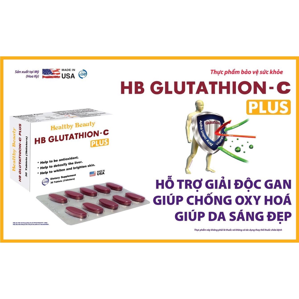 VIÊN UỐNG CHỐNG OXY HÓA VÀ GIẢI ĐỘC GAN HB GLUTATHION – C PLUS