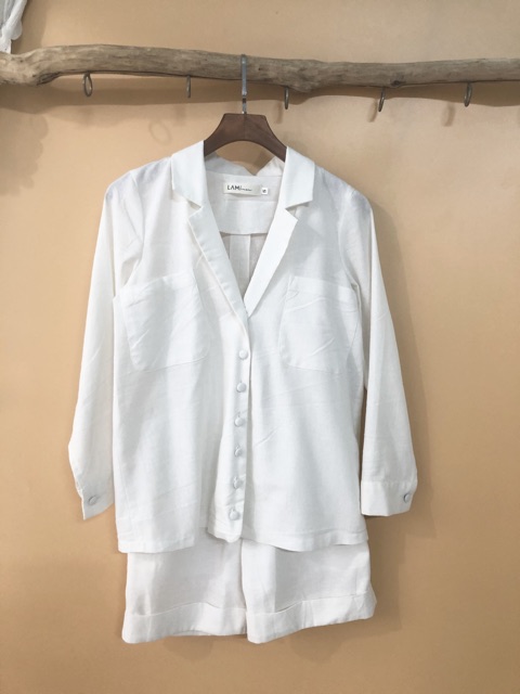 Set Blazer vải Linen