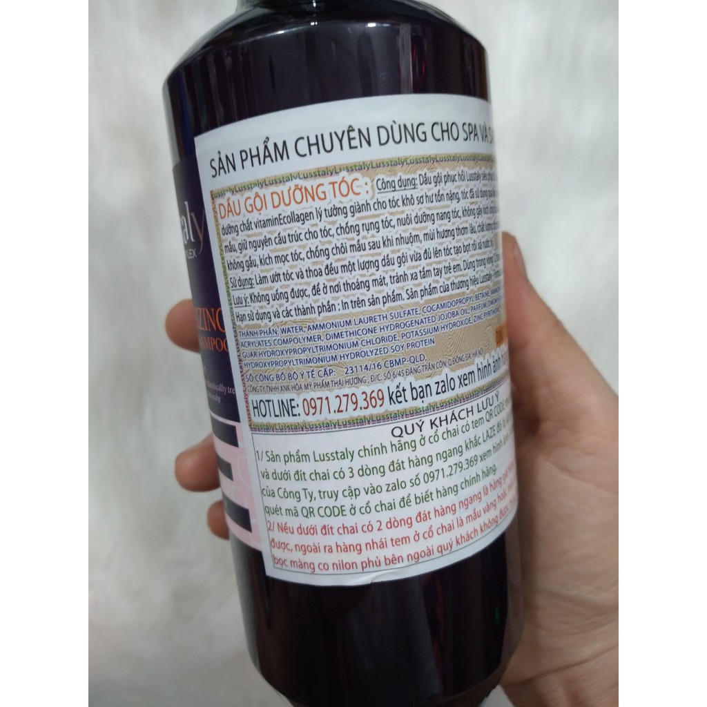 Dầu gội Lusstaly collagen vitamin E phục hồi chống rụng 500ML chính hãng