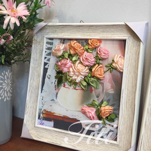 Tranh thêu ruy băng 40x37cm