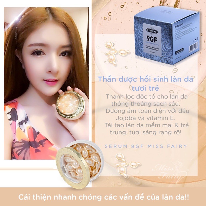 Serum MISS FAIRY 9GF 30v - Phục Hồi - Tái Tạo - Thải Độc Chì - Cân Bằng Độ pH - Làm Trắng Sáng - Căng Bóng Da
