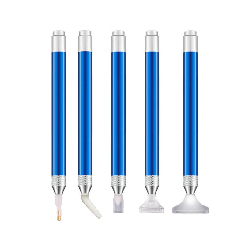 5Pcs Diamond Painting Tool Lighting Point Pen New Diamond Pens-Blue