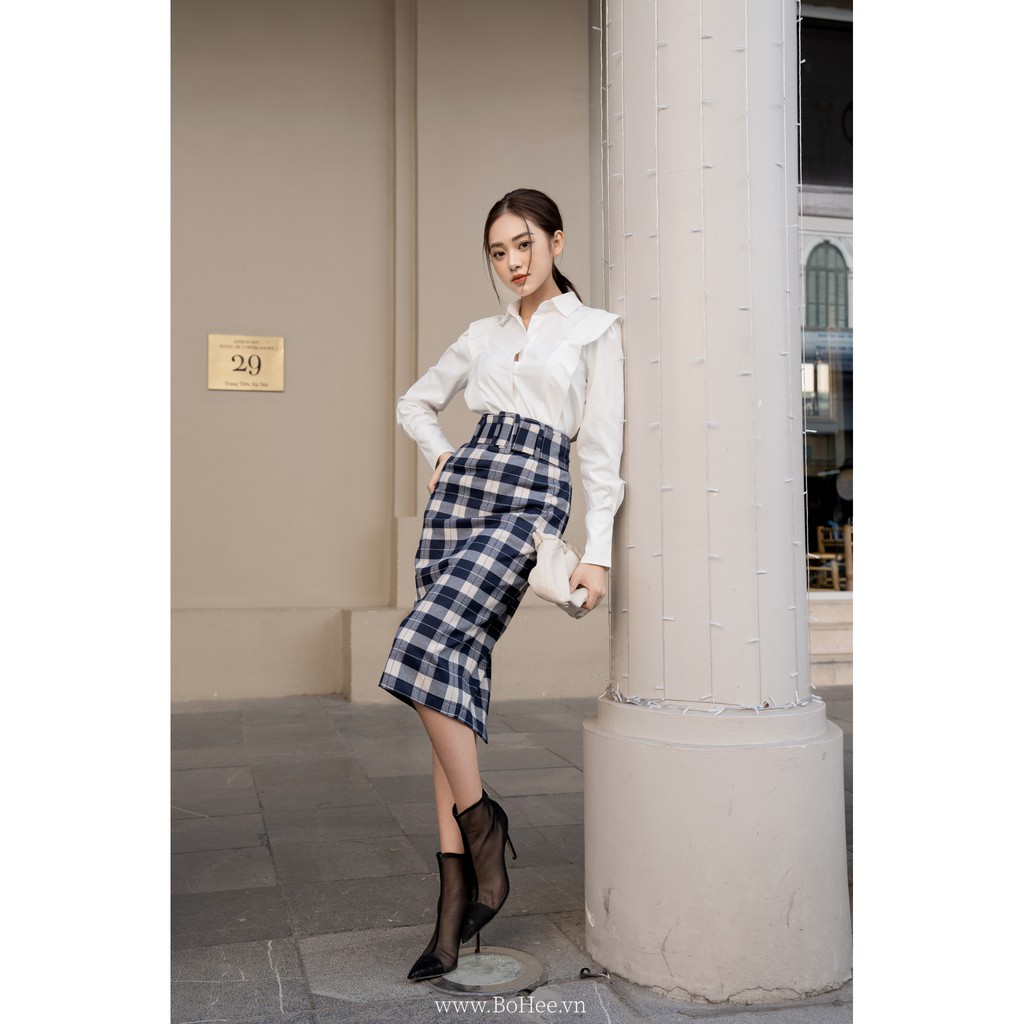 Chân váy kẻ kèm đai BOHEE CV33 | BigBuy360 - bigbuy360.vn