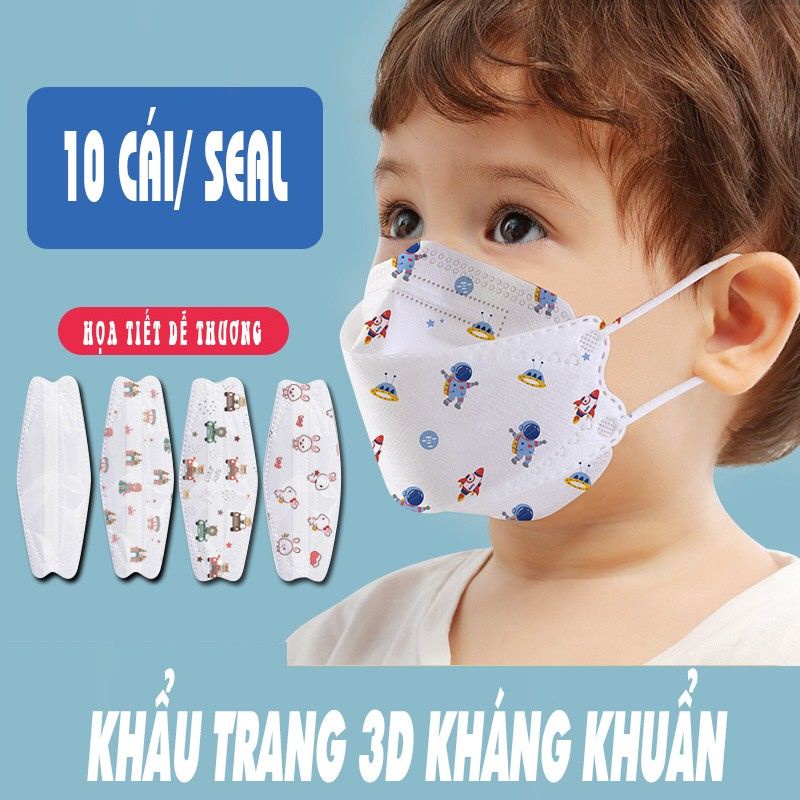 Túi 10 chiếc khẩu trang 4D mask KF94 trẻ em (1-6 tuổi) | BigBuy360 - bigbuy360.vn
