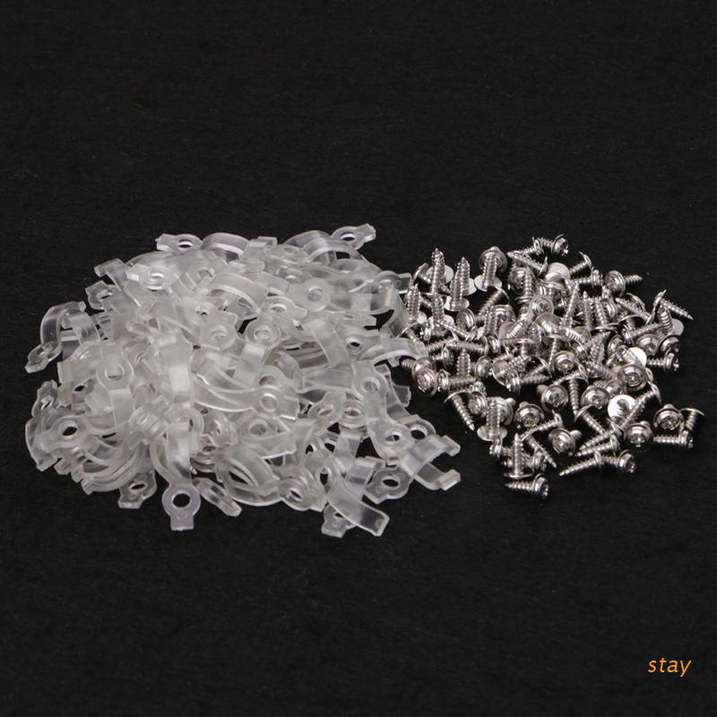 Set 100 kẹp cố định 10mm kèm ốc vít chuyên dụng dành cho dây đèn led 5050