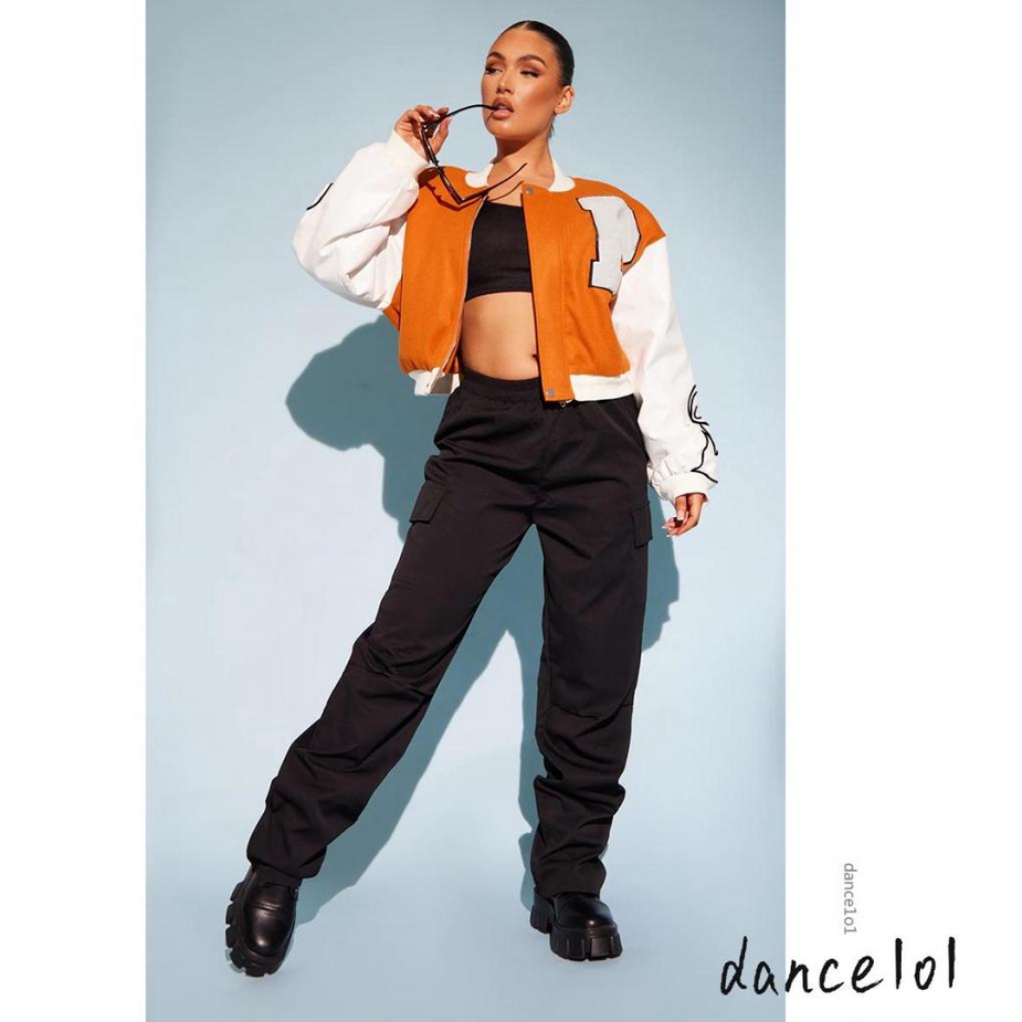 Áo Khoác Bóng Chày Nữ Tay Dài Khóa Kéo 1O1