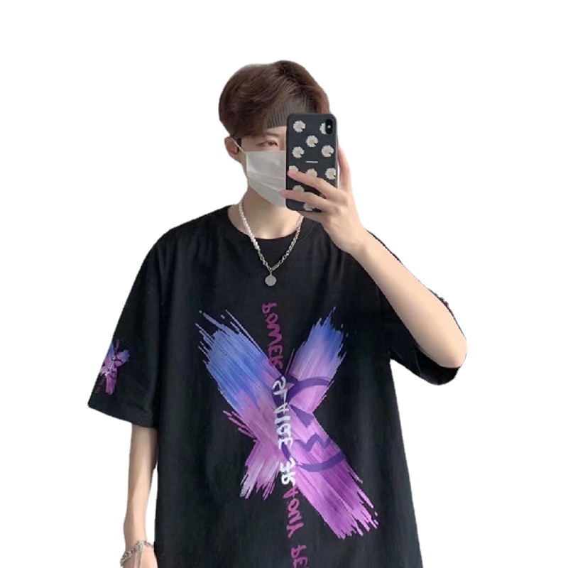 Áo Thun Nam Tay Ngắn Phong Cách Hip Hop Đường Phố Size M-8XL