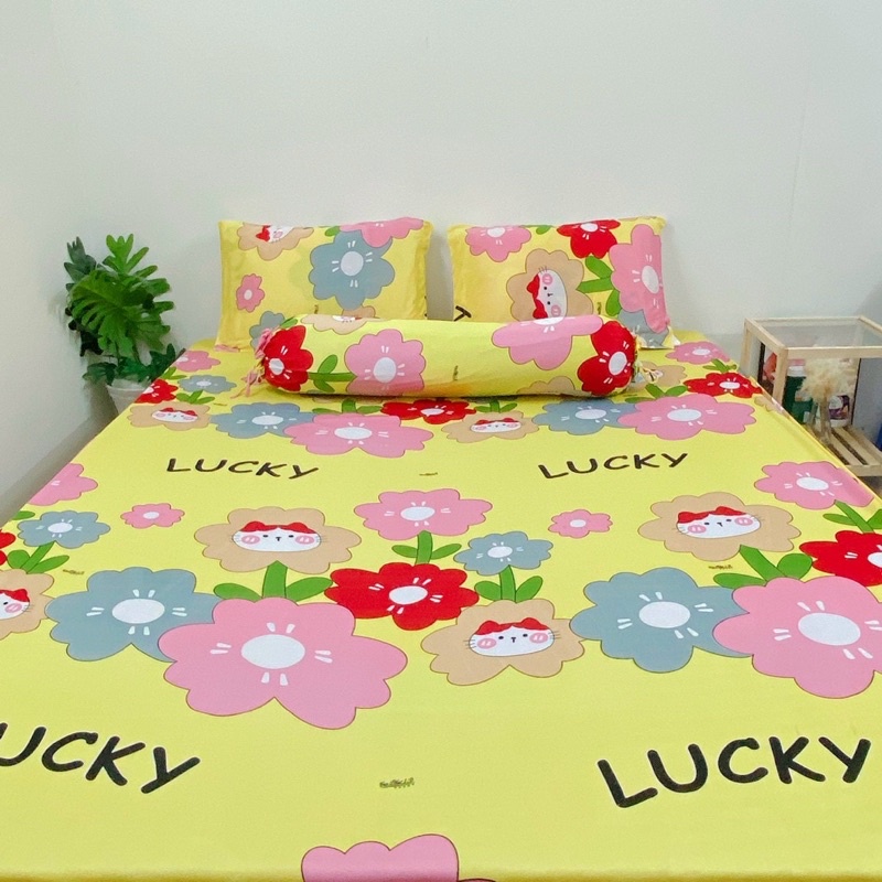 Bộ ga và vỏ gối thun mẫu bông hoa
