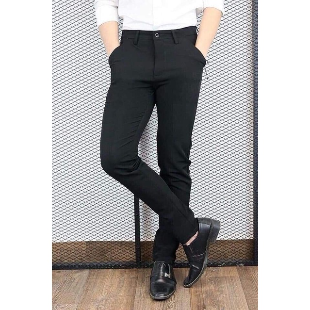 Quần Âu Viền Thắt Lưng Trắng Dáng Vừa Chất Mịn Đẹp Vải Không Xù Lông Không Bai Gião