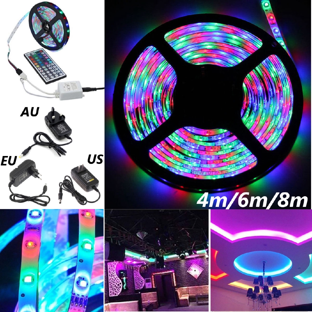 Dải đèn LED 4/6/8M SMD 3528 RGB 600 bóng trang trí giáng sinh kèm điều khiển từ xa cao cấp | BigBuy360 - bigbuy360.vn