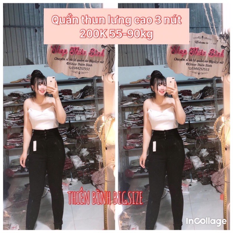 Quần skinny Lưng cao 3 nút Bigsize