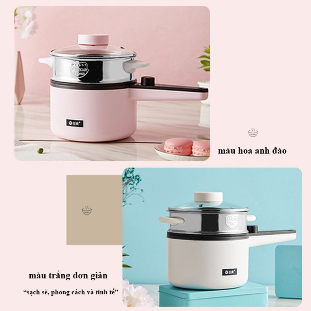 Nồi Lẩu Điện Mini Đa Năng Cao Cấp JIASHI Nồi Đa Năng Dùng Để Chiên, Xào, Rán, Nấu Cháo,Nấu Mì,Nấu Cơm Hàng Nội Địa Trung