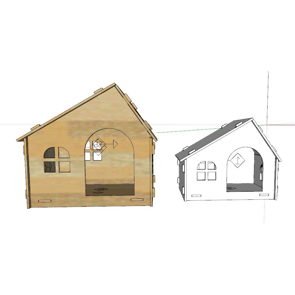 Nhà gỗ lắp ghép cho mèo, nhà thú cưng