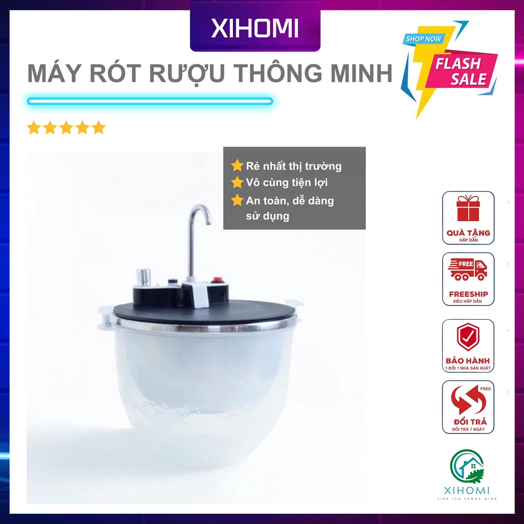 Máy Rót Rượu Cảm Ứng Tự Động Thông Minh, Bình Rót Rượu Cảm Ứng Thông Minh 1.5L Xihomi