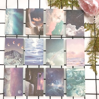 Xấp 100 tờ giấy note (không stick dính) phong cảnh bầu trời galaxy- Giấy ghi chú giấy nhớ Card Lover