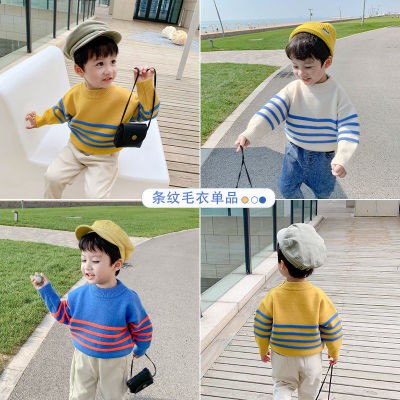 Áo Len Dài Tay Kẻ Sọc Thời Trang Cho Bé Trai