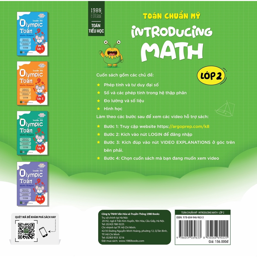 Sách - Toán chuẩn Mỹ - Introducing Math Lớp 2 - Argoprep - 1980Books