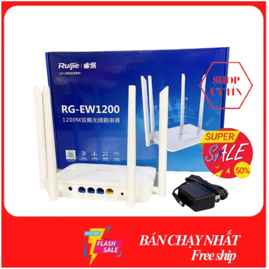 Bộ phát WiFi Ruijie RG-EW1200 Dual - band AC1200 MU-MIMO hỗ trợ Mesh