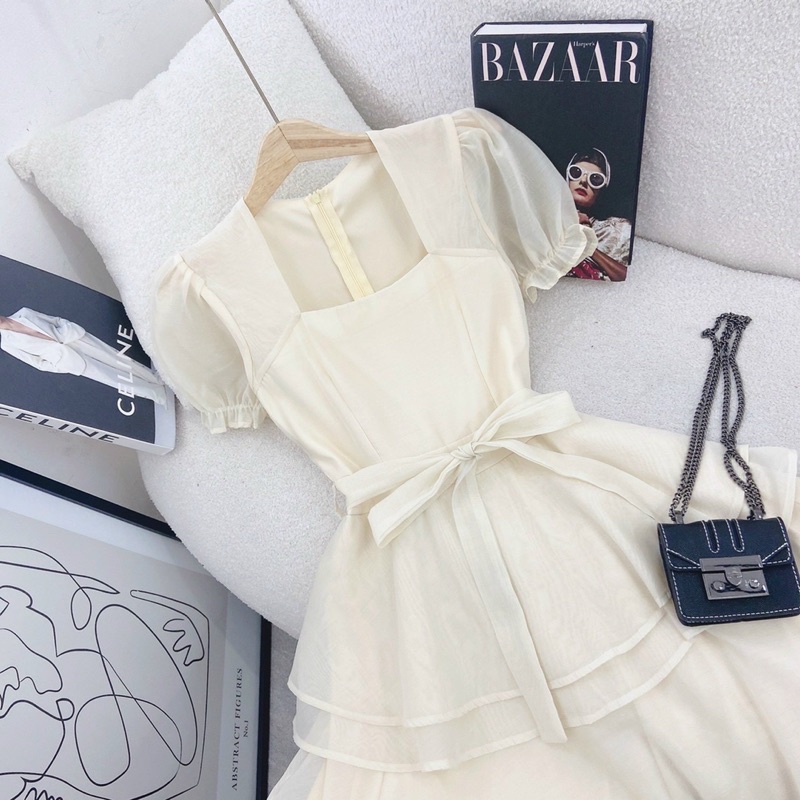 Váy voan nude tầng xinh