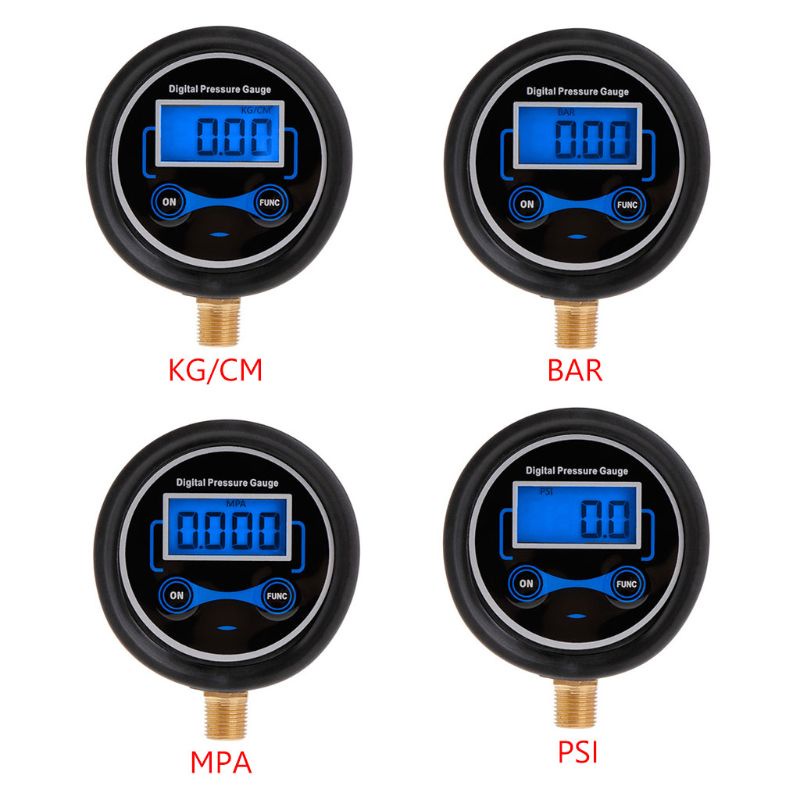 Kool đồng hồ đo áp suất lốp kỹ thuật số xe đạp xe máy máy đo lốp psi meter 1 8npt