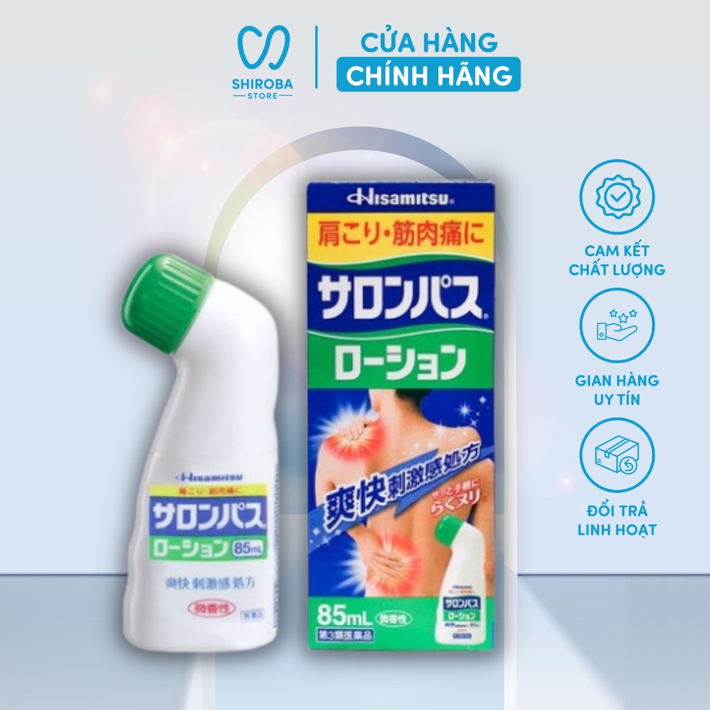 Lăn giảm đau Salonpas Hisamitsu 85ml dầu xoa bóp giảm đau Hàng Nhật Nội Địa shiroba
