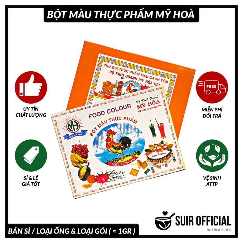 Phụ Gia Thực Phẩm / Bột Màu Thực Phẩm Mỹ Hoà Loại Ống & Loại Gói ( ≈ 1GR ) Đảm Bảo Chất Lượng / Tuyệt Đối An Toàn [ Sỉ ]