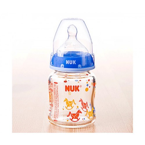 Bình sữa Nuk thủy tinh cổ rộng 120ml silicone BS060