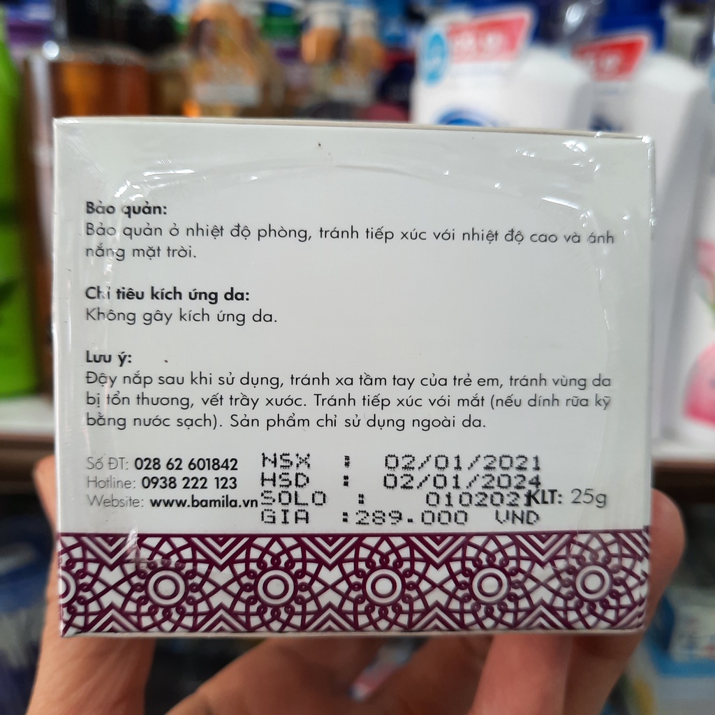Kem Bamila dưỡng trắng da tái tạo da 25g