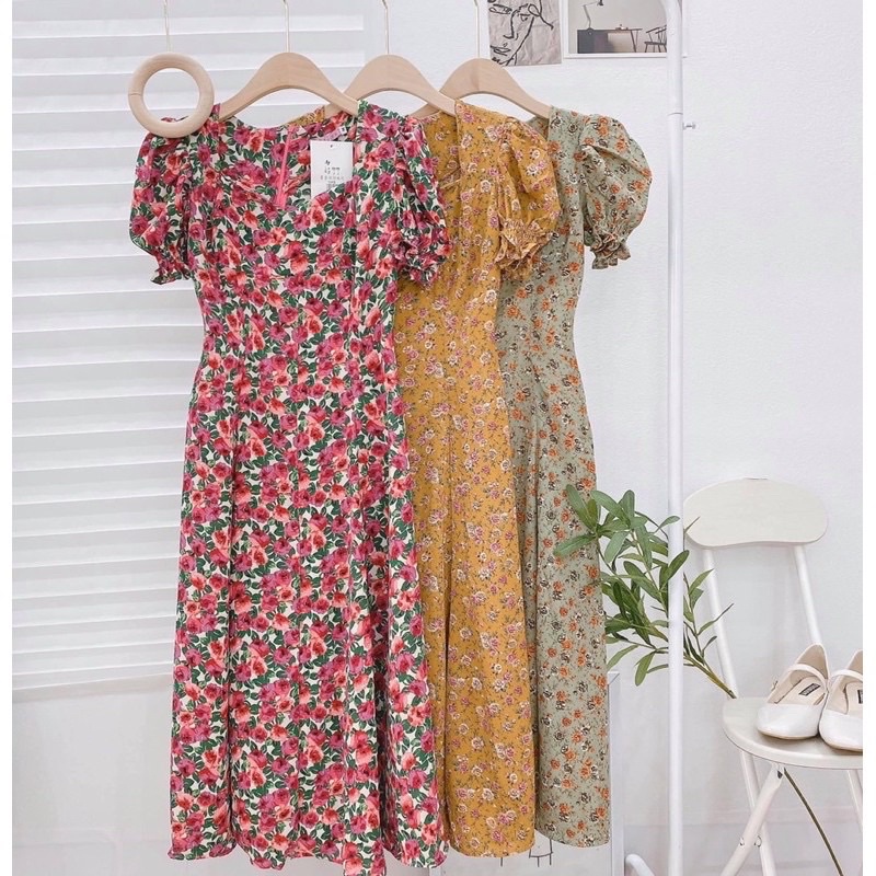Đầm dài hoạ tiết hoa nhí bigsize 50-90kg