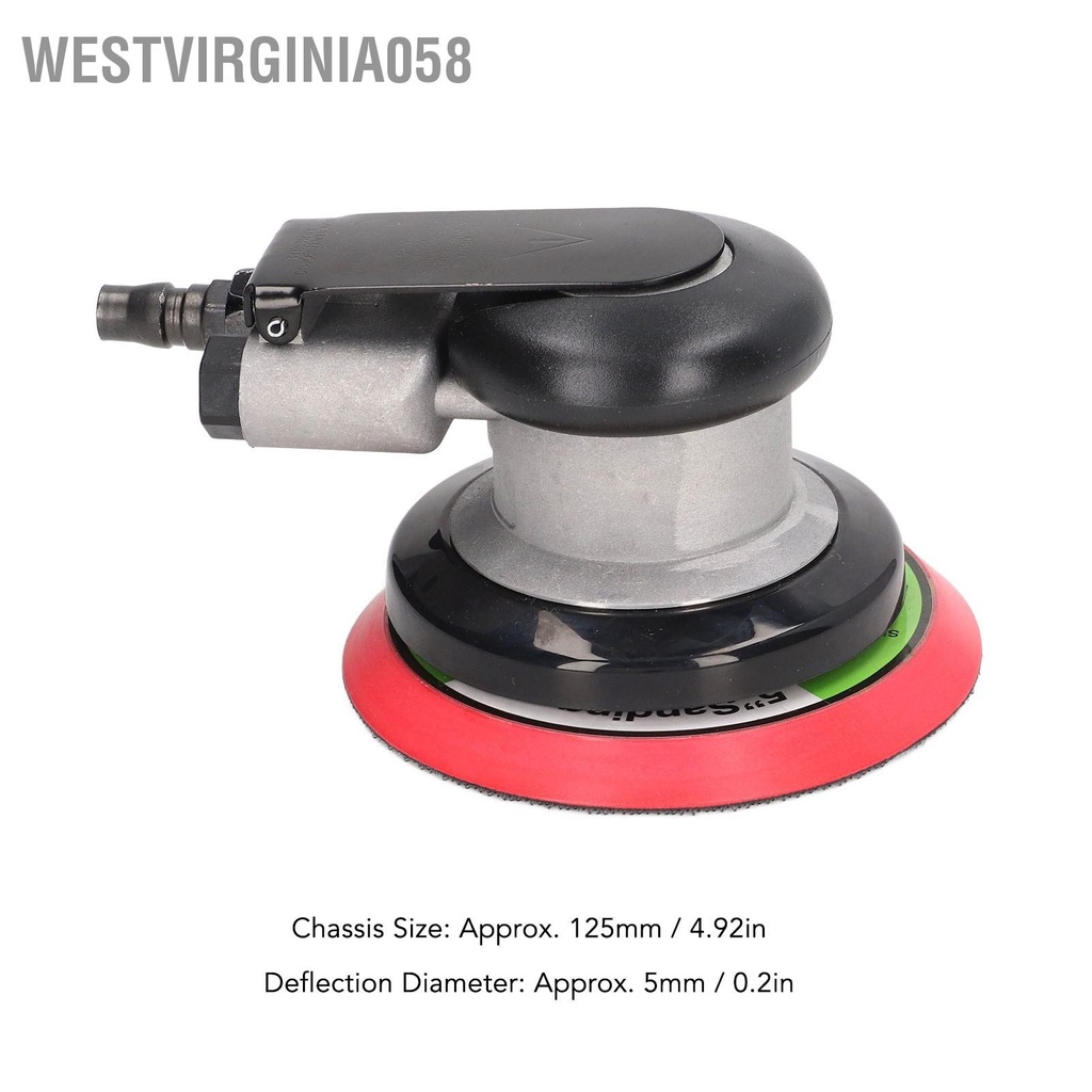 Westvirginia058 Máy chà nhám khí nén quỹ đạo Air Sander 10000RPM với giấy 5 chiếc cho xe
