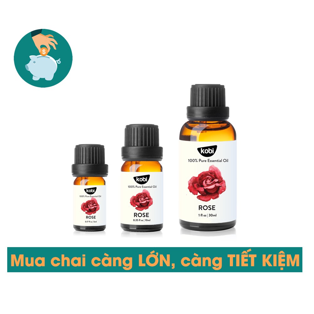 Tinh dầu Hoa Hồng Kobi Rose essential oil giúp làm trắng da, se khít lỗ chân lông - 5ml