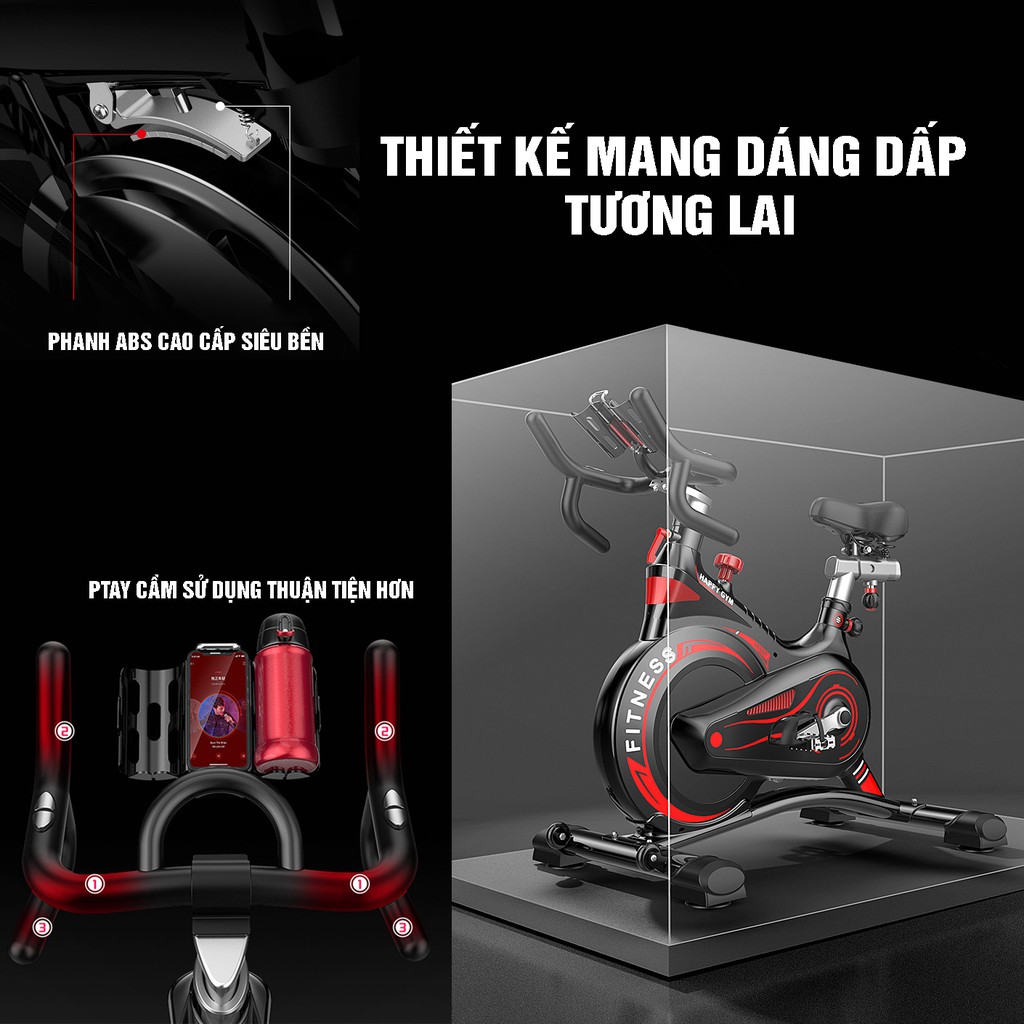 Xe đạp tập gym tại nhà cao cấp  -  Jobur S500 - Bánh đà kháng từ + Đo nhịp tim Tặng kèm bình giữ nhiệt và tai nghe