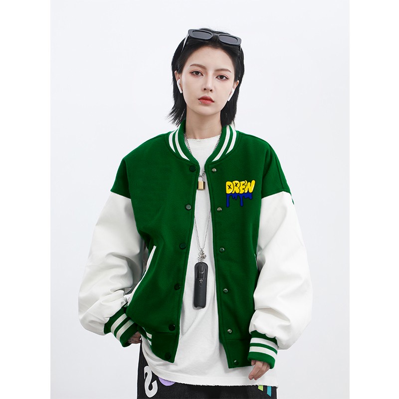 Áo Varsity Jacket DREW - Áo Khoác Bomber DREW 4 Màu phối bo Siêu Hot ( có form rộng XL ) - LP.STORE