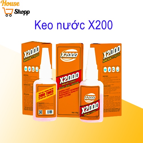 Keo dán X2000 siêu dính, keo dán đa năng dán được tất cả các vật liệu trong nhà dung tích nước 50ml