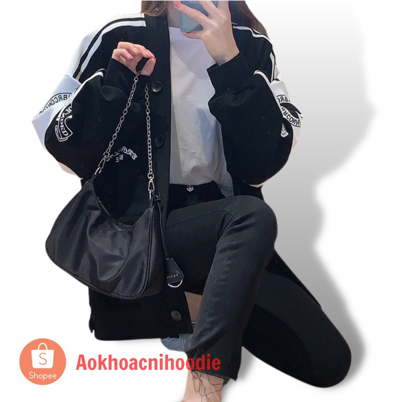 Áo cardigan , áo khoác nỉ dáng rộng nam nữ in logo Brcon cúc cài 3 màu phối đồ cực đẹp Freeship | BigBuy360 - bigbuy360.vn