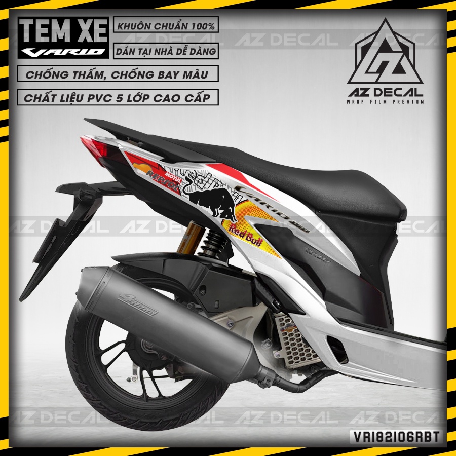 Tem Dán Xe Honda Vario/Click 2018-2021 Red Bull | VR182106RB | Cắt Khuôn Sẵn, Chống Thấm Nước