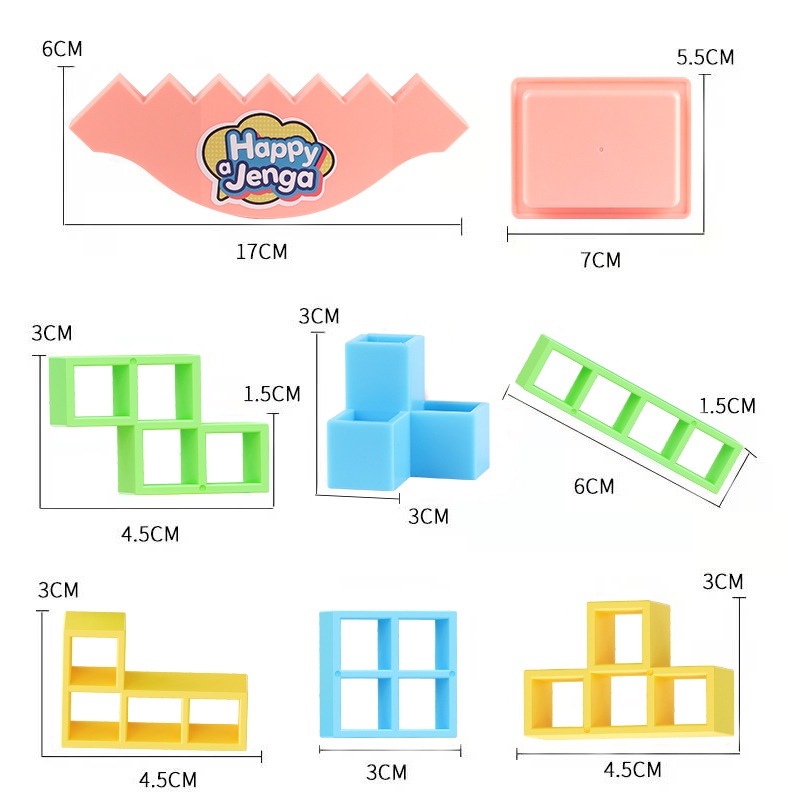 Đồ chơi xếp hình thăng bằng Happy a Jenga - Đồ chơi giáo dục cho bé