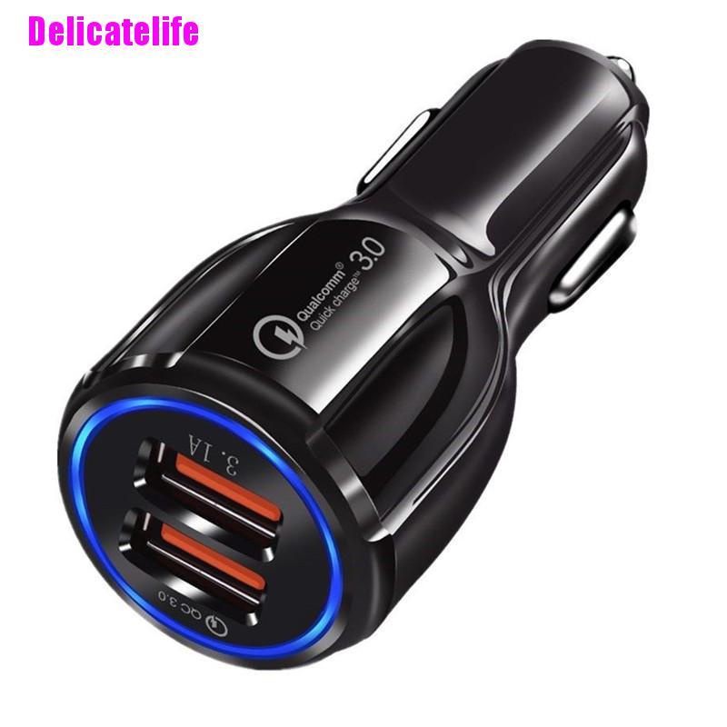 Cốc sạc nhanh 2 cổng USB Qualcomm QC3.0 cho xe hơi