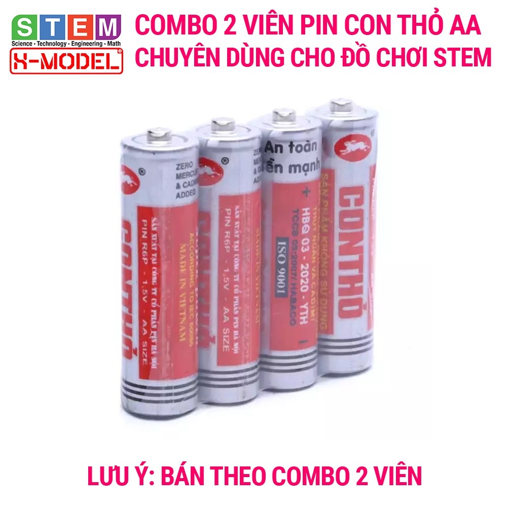 Combo 2 viên pin AA, pin tiểu chuyên dùng cho đồ chơi STEM X-MODEL