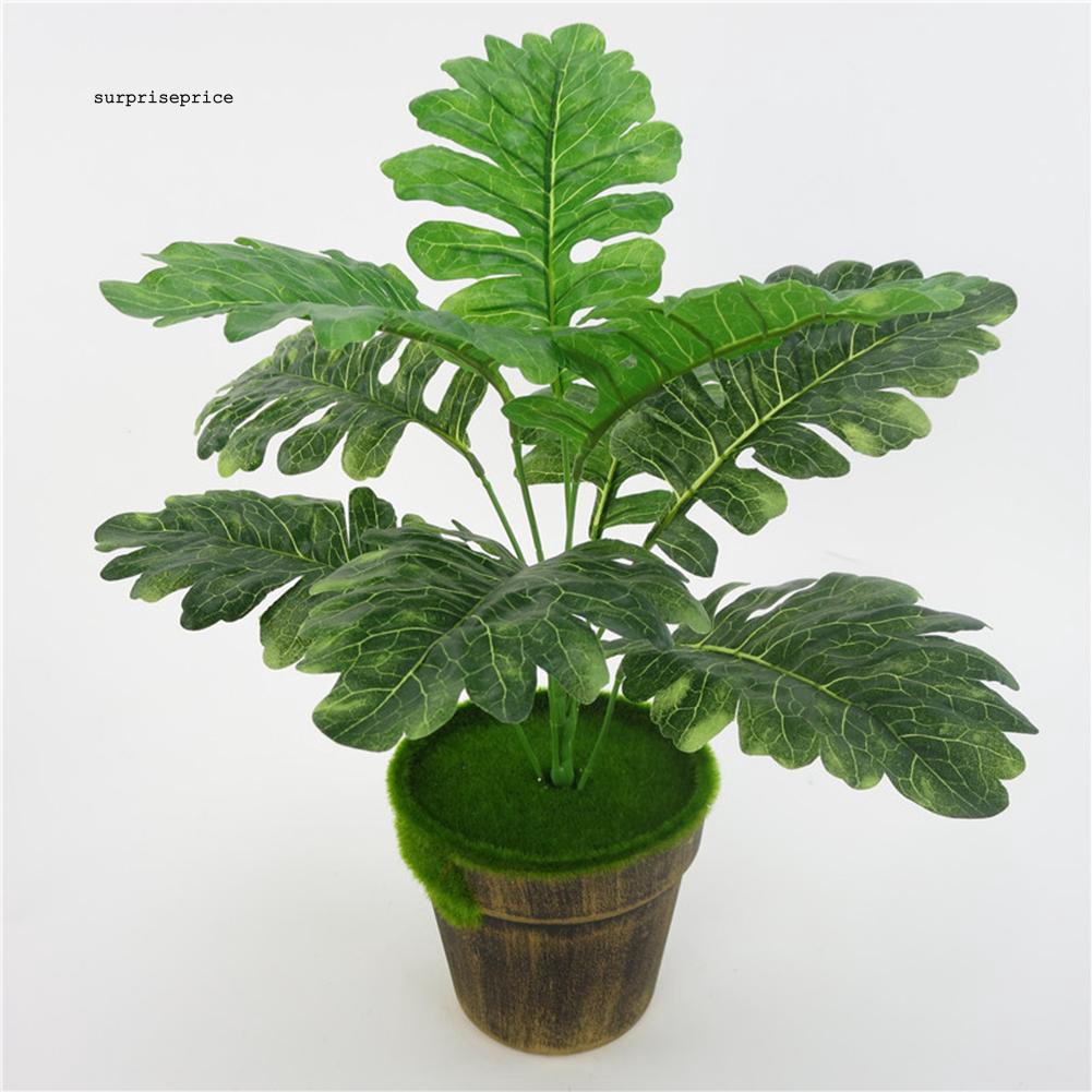 Bó 9 lá bông cúc Senecio Cineraria nhân tạo dùng trang trí 42cm