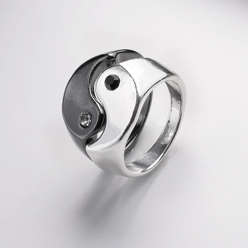 1 Nhẫn Đeo Tay Tai Chiua Yin Yang Bằng Hợp Kim Dành Cho Cặp Đôi Nam Nữ/ Bạn Bè