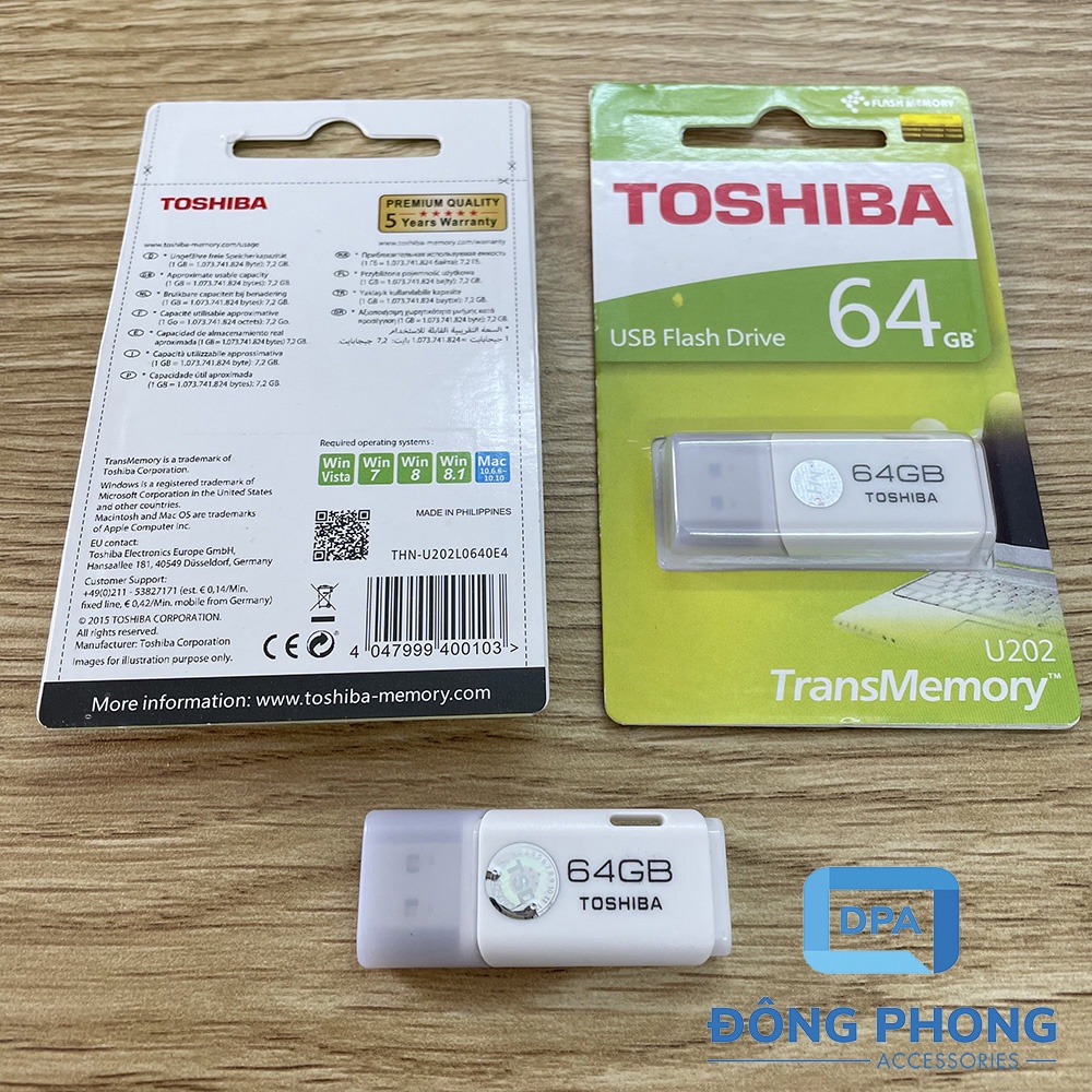 USB TOSHIBA 64GB U202 Chính Hãng Bảo Hành 24 Tháng