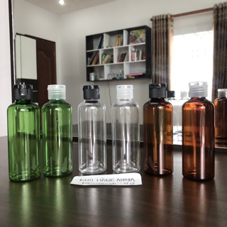 [ Chai nhựa 100ml Nắp bật ] 50 Chai pet 100ml / 70 mL nắp bật đen