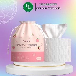 Khăn mặt khô Animerry dùng 1 lần lau khô, khăn khô lau ướt , Giấy lau mặt dùng một lần Lila beauty