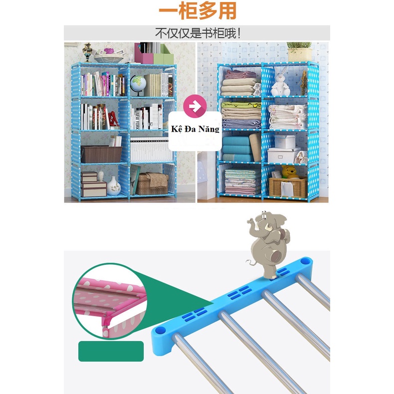 Kệ Sách Đa Năng 5 Tầng Lắp Ghép Tiện Lợi, Kệ Để Đồ Đa Năng