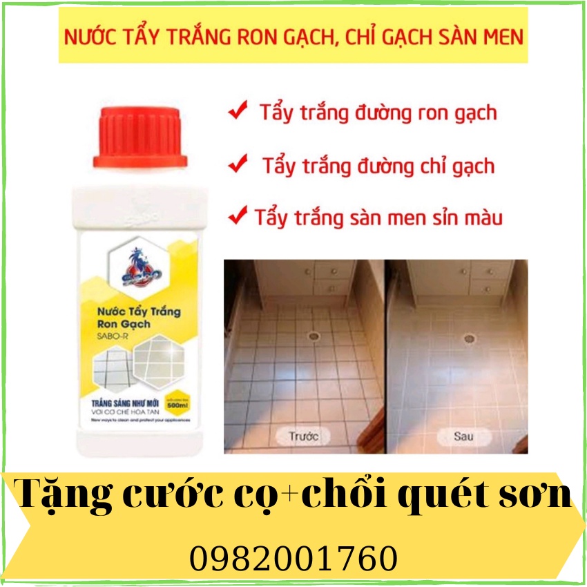 Nước đa năng tẩy trắng ron gạch, đường chỉ gạch sàn nhà siêu sạch..Sabi_R (500ML)