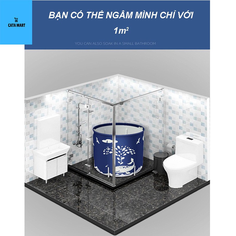 BỒN TẮM, CHẬU TẮM VẢI gấp gọn tiện lợi, 6 lớp giữ nhiệt dùng cho mọi lứa tuổi - LB126211