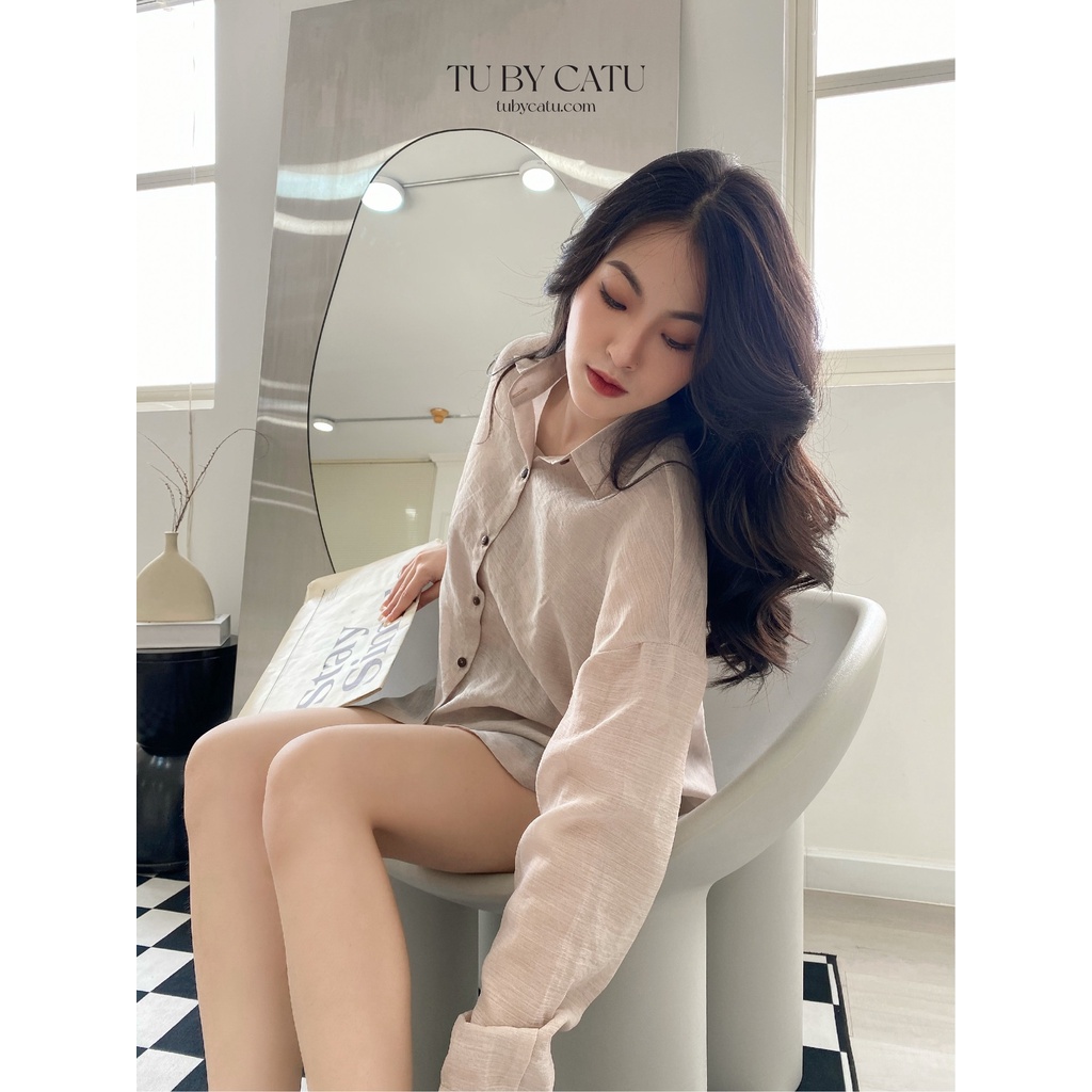 TUBYCATU | Áo sơ mi organza trắng/ hồng/ vàng/ xanh/ đen/ nude/ nâu