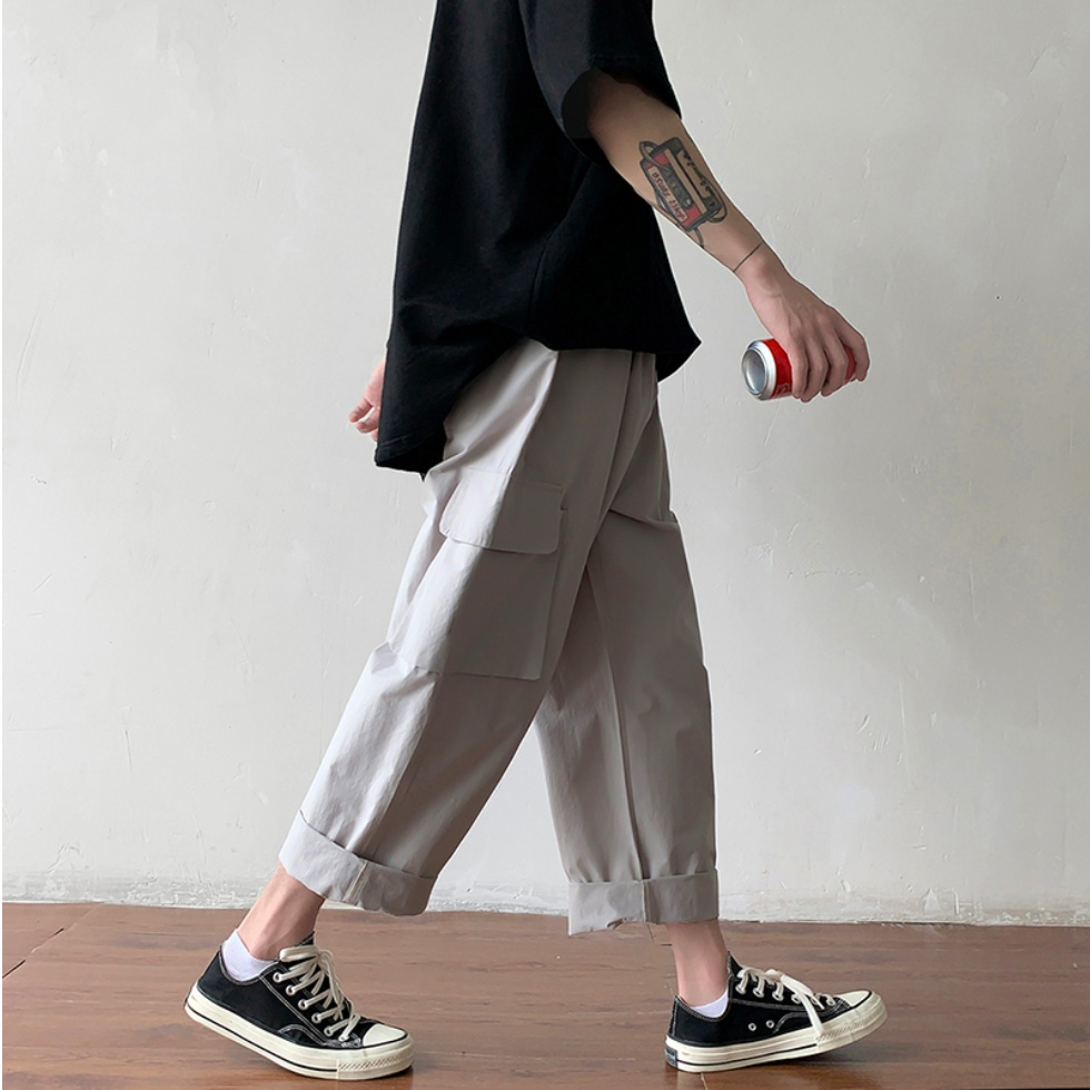 Quần jean dài ống rộng phong cách Hàn Quốc thời trang unisex đơn giản cho nam