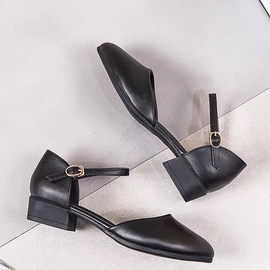 Giày Sandal Nữ 2p Mũi Vuông Dễ Đi E12